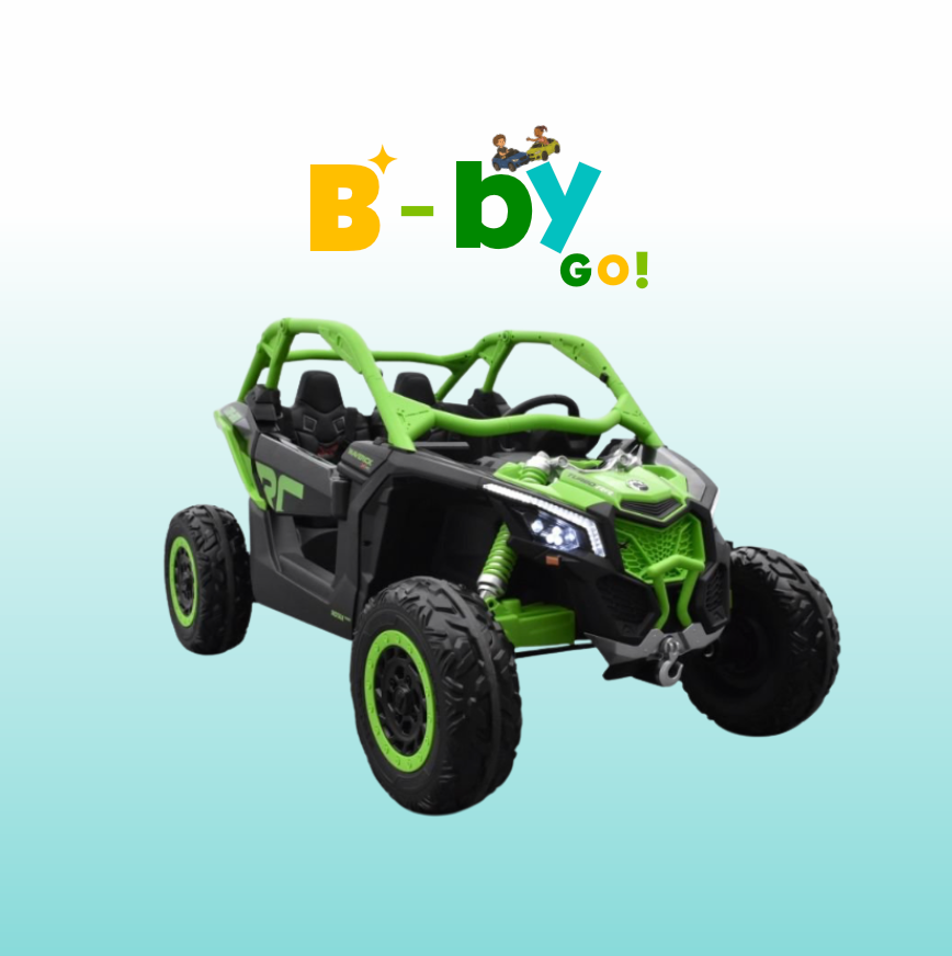 Voiture électrique Modèle d'exposition Buggy Can-Am "Maverick" vert, 12 Volts 2 places