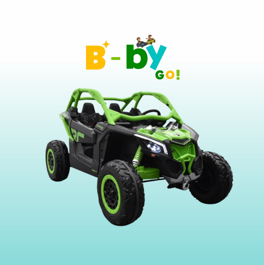 Voiture électrique Modèle d'exposition Buggy Can-Am "Maverick" vert, 12 Volts 2 places